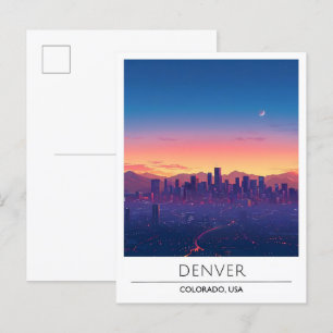 Carte Postale Lever de soleil à Denver Colorado USA Travel