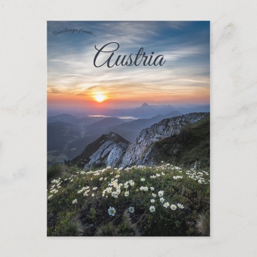 Carte Postale Lever de soleil à Ebensee Autriche (Devant)