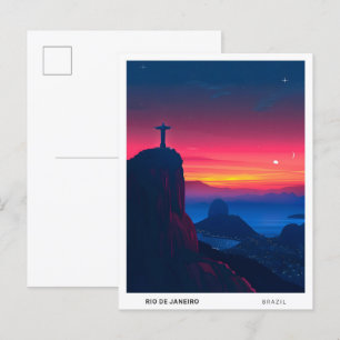 Carte Postale Lever de soleil à Rio de Janeiro Brésil Voyage