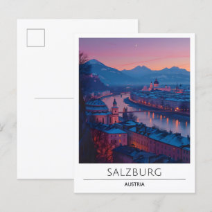 Carte Postale Lever de soleil à Salzbourg Autriche Voyage