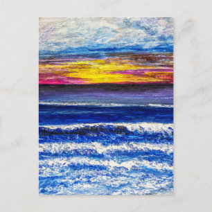 Carte postale - Lever de soleil au bord de la mer