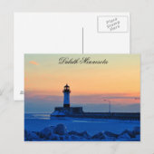 Carte Postale Lever de soleil au phare (Devant / Derrière)