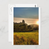 Carte Postale Lever de soleil de château de Corfe (Devant / Derrière)