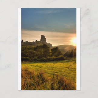 Carte Postale Lever de soleil de château de Corfe