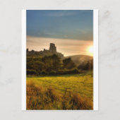 Carte Postale Lever de soleil de château de Corfe (Devant)