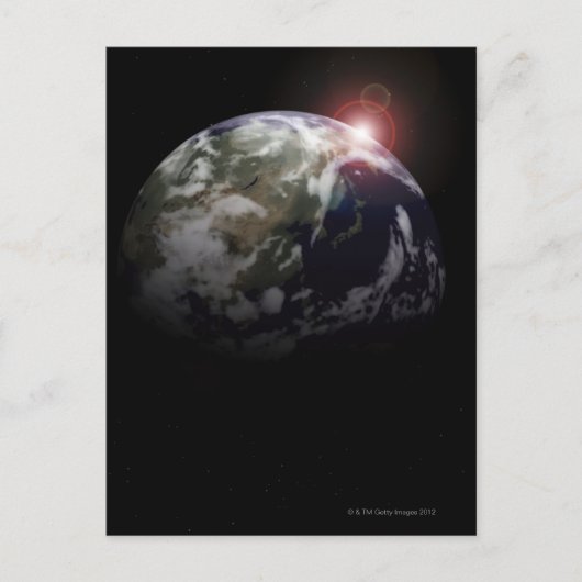 Carte Postale Lever de soleil depuis l'espace (Devant)