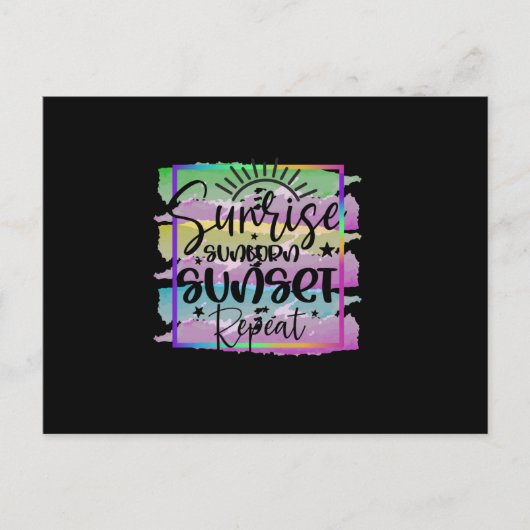 Carte Postale Lever de soleil d'été Coup de soleil Coucher de so (Devant)