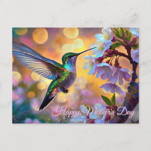 Carte Postale Lever de soleil du cerisier à fleurs Fête des mère