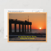 Carte Postale Lever de soleil majestueux sur la jetée de pêche (Devant / Derrière)