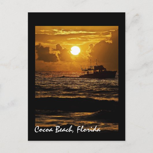 Carte Postale Lever de soleil sur Cocoa Beach, Floride, États-Un (Devant)
