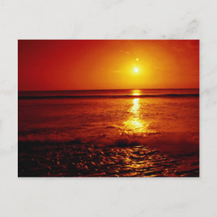 Carte Postale Lever de soleil sur la mer, Filey, North Yorkshire