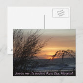 Carte Postale Lever de soleil sur la plage à... (Devant / Derrière)