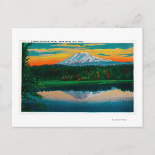 Carte Postale Lever de soleil sur le mont Adams à partir du lac