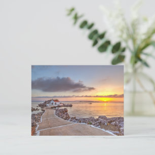 Carte Postale Lever du soleil à la petite église Agios Isidoros