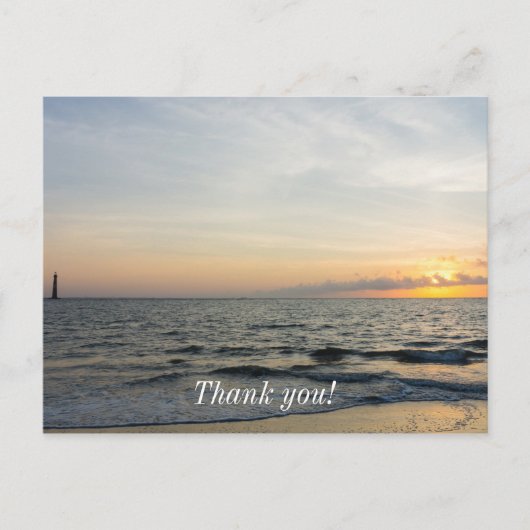 Carte Postale Lever du soleil au phare (Devant)
