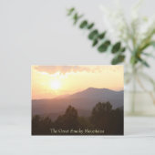 Carte Postale Lever du soleil dans les Great Smoky Mountains, ca (Debout devant)
