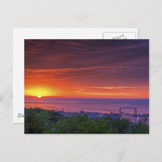 Carte Postale Lever du soleil de Duluth (Devant / Derrière)