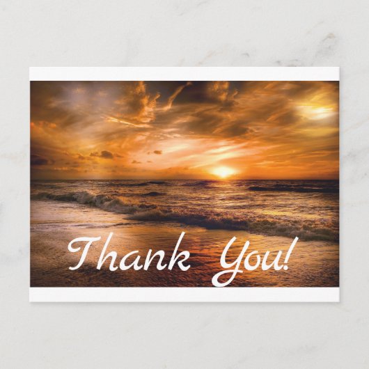 Carte Postale Lever du soleil et paysage marin (Devant)