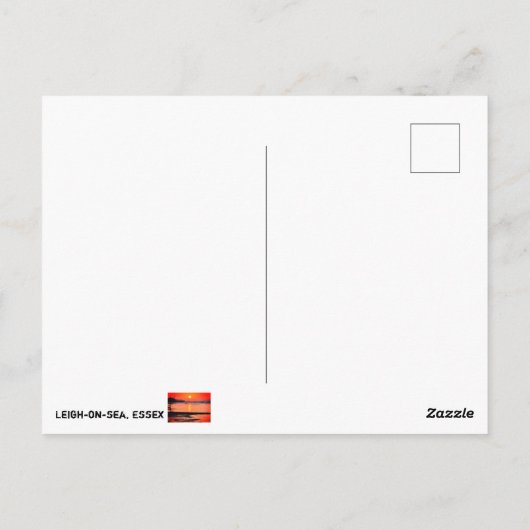 Carte Postale Lever du soleil, Leigh en mer, Essex, Angleterre, (Dos)