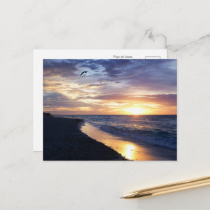 Carte Postale Lever du soleil serein sur une plage mexicaine