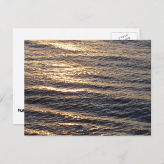 Carte Postale Lever du soleil sur les eaux océaniques Calmer la (Devant / Derrière)