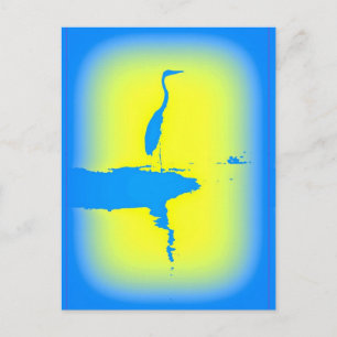 Carte Postale levers bleu
