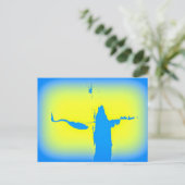 Carte Postale levers bleu (Debout devant)