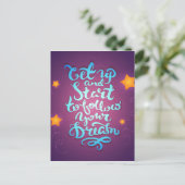 Carte Postale Levez-Vous Et Commencez À Suivre Vos rêves (Debout devant)