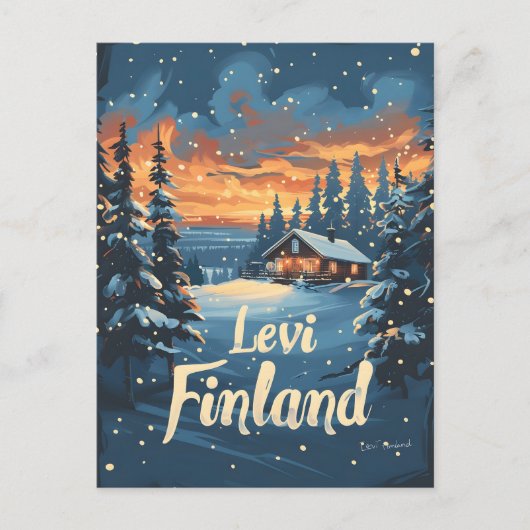 Carte Postale Levi Finlande Art Vintage (Devant)