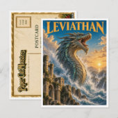 Carte Postale Léviathan, monstre de fantasy gothique (Devant / Derrière)