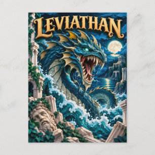 Carte Postale Léviathan, Monstre de Papier Découpé