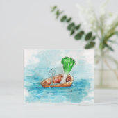 Carte Postale Levier dans un bateau avec une fuite amusante (Debout devant)