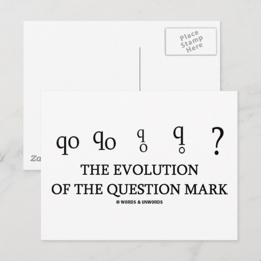 Carte Postale L'Évolution De La Question Mark (?) (Devant / Derrière)