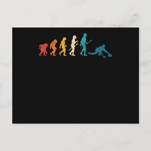 Carte Postale L'évolution du curling de l'homme amusant Curler T (Devant)