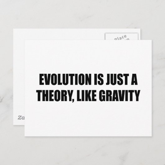 Carte Postale L'évolution n'est qu'une théorie comme la gravité (Devant / Derrière)