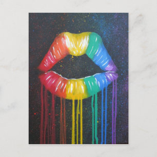 Carte Postale Lèvres Arc-en-Ciel