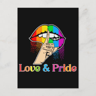 Carte Postale Lèvres arc-en-ciel LGBT , Amour et Fierté LGBT