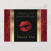 Carte Postale Lèvres Parties scintillant rouges - Merci (Devant)