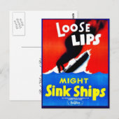 Carte Postale Lèvres Perdues, Navires Serrés (Devant / Derrière)