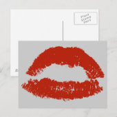 Carte Postale Lèvres Pop Art Rouges (Devant / Derrière)