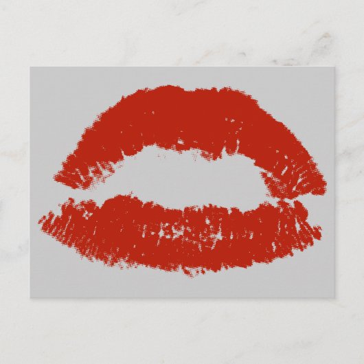Carte Postale Lèvres Pop Art Rouges (Devant)