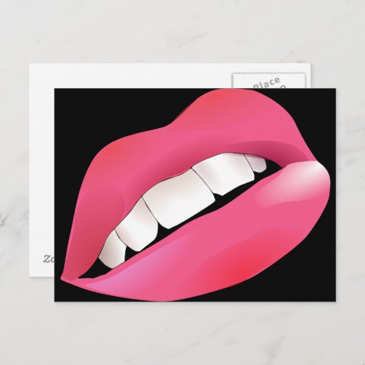 Carte Postale Lèvres rose cool (Devant / Derrière)