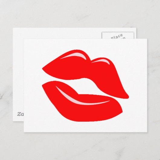Carte Postale Lèvres rouge Kissy (Devant / Derrière)