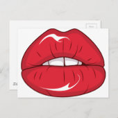 Carte Postale Lèvres rouges (Devant / Derrière)
