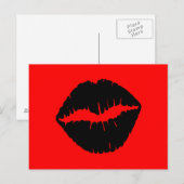 Carte Postale Lèvres rouges et noires (Devant / Derrière)
