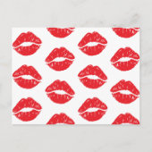 Carte Postale Lèvres Rouges, Rouge À Lèvres, Baiser, Motif Des L (Devant)