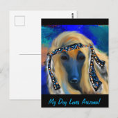 Carte Postale Lévrier Afghan       (Devant / Derrière)