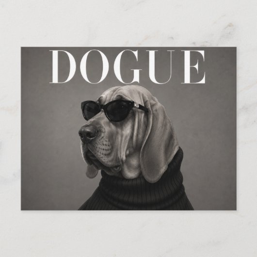 Carte Postale Lévrier Bloodhound Luxe Couture Canine (Devant)