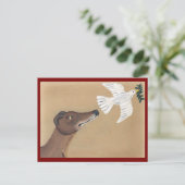 Carte Postale Lévrier et Colombe (Debout devant)