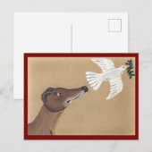 Carte Postale Lévrier et Colombe (Devant / Derrière)